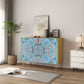 Wooden Storage Cabinet (Made in USA) Powder Blue Chinoiserie