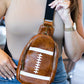 Brown PU Leather Football Mini Crossbody Bag