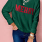 White MERRY Letter Pattern Christmas Raglan Sleeve Sweater