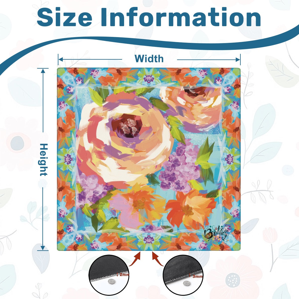 Bold Floral Thickened Mahjong Mat SleekSurface (Ship Rolled Up)