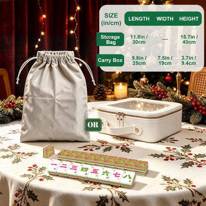 Preppy Pink Christmas Mahjong Tiles -Abstract back options