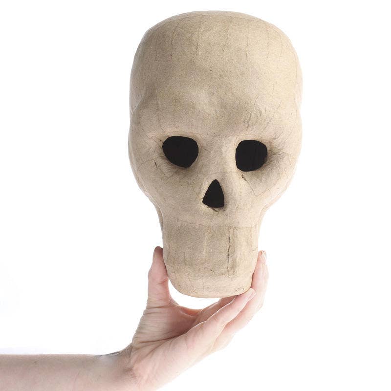 Life Sized Paper Mache Skulls - 10" x 6" x 8"