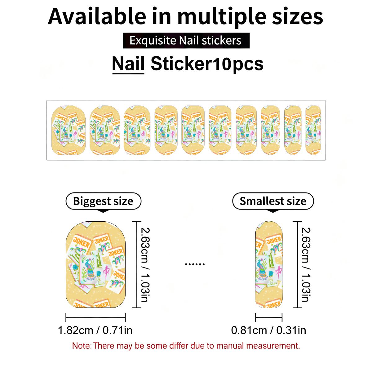 Yellow tiles Nail Stickers 100 Pcs