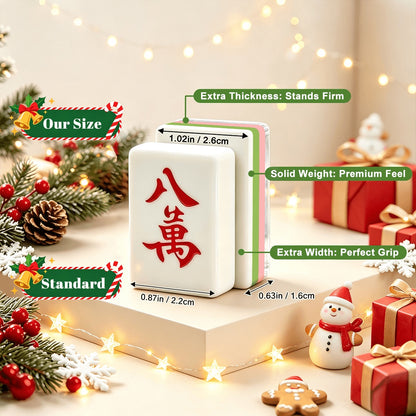 Preppy Pink Christmas Mahjong Tiles -Abstract back options