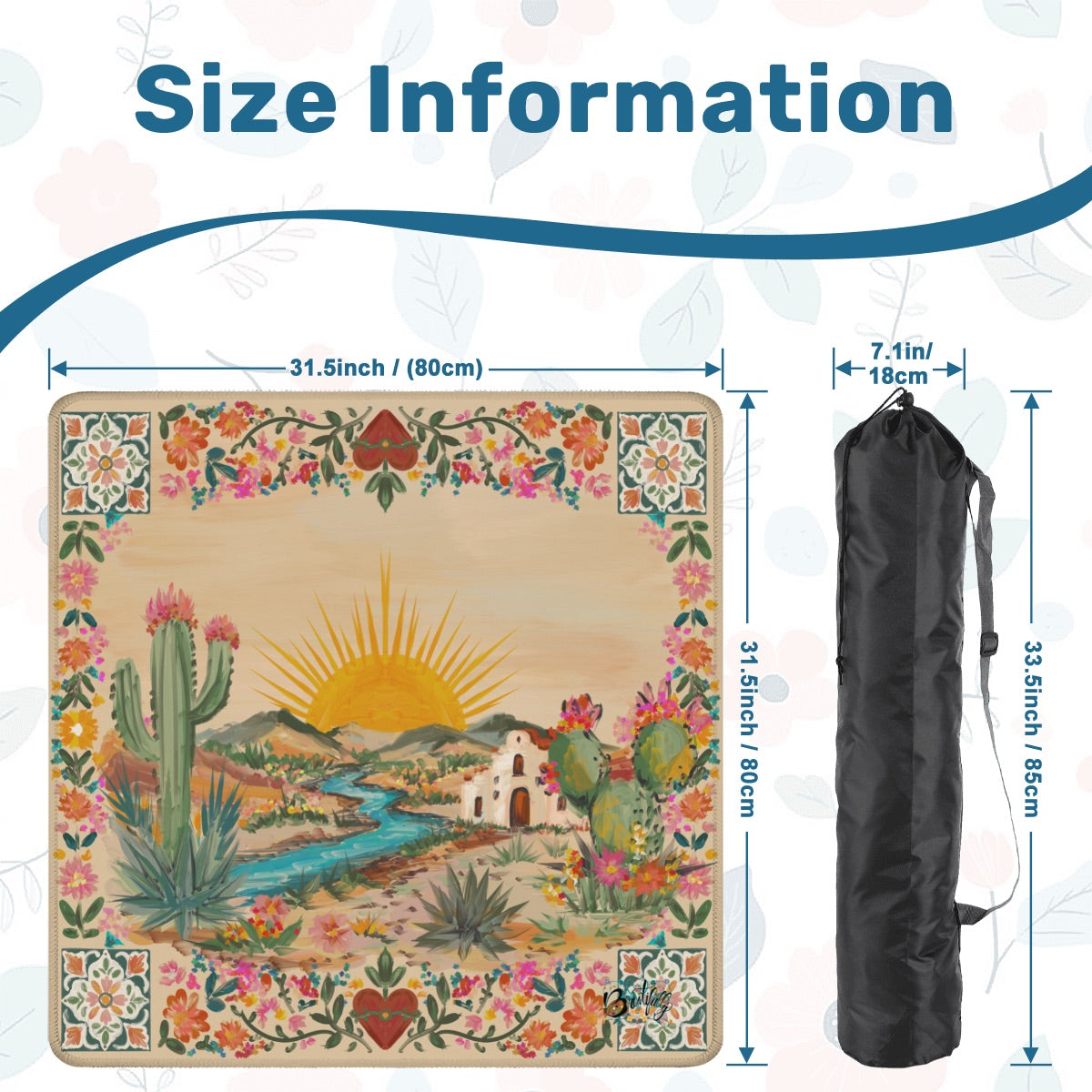 Southern Style Sunset-Mahjong Mat 31.5"x31.5" (Ship Rolled up)