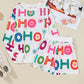 White Ho Ho Ho Letter Graphic Christmas Pajama Set