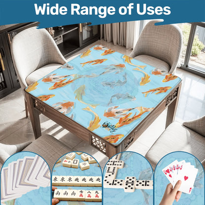 Koi fish pond Mahjong Mat 31.5"x31.5" (Ship Rolled up)
