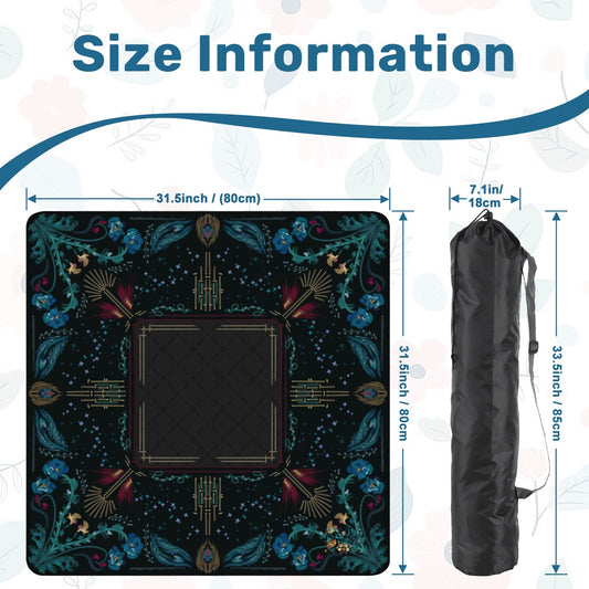 Roaring 20’s art deco mat-in Black Mahjong Mat 31.5"x31.5" (Ship Rolled up)