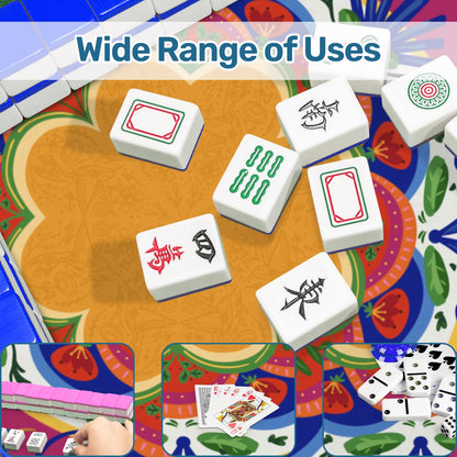 Folk Art- Choice of colorway Mini Travel Mahjong Mat 20.9"x20.9" (Ship Rolled up)