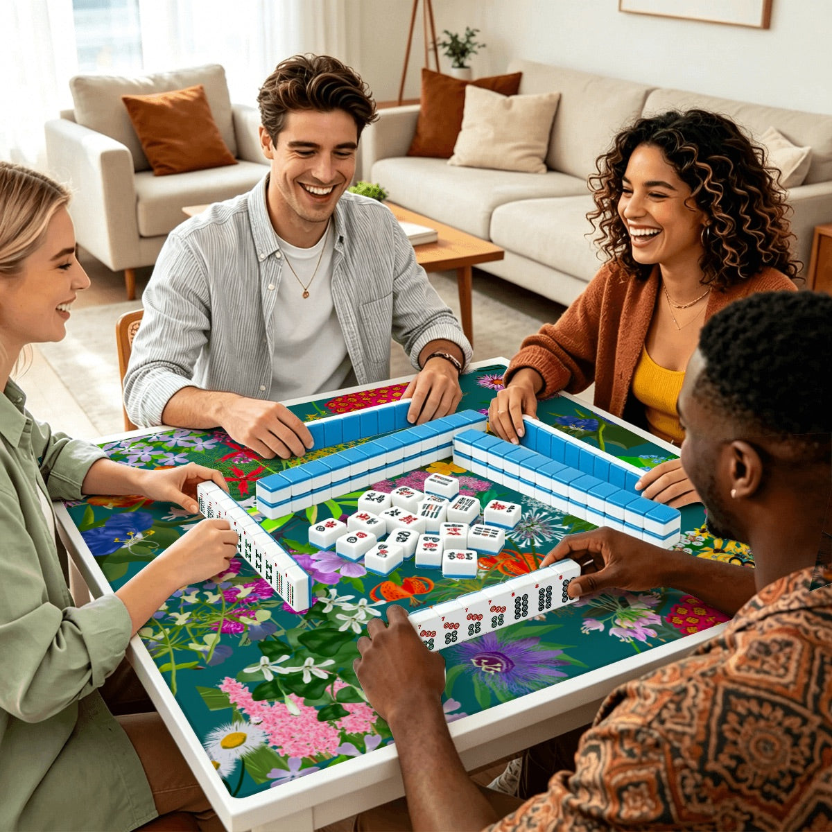 Thickened Mahjong Mat Sleek Surface (Ship Rolled Up) Ohio garden