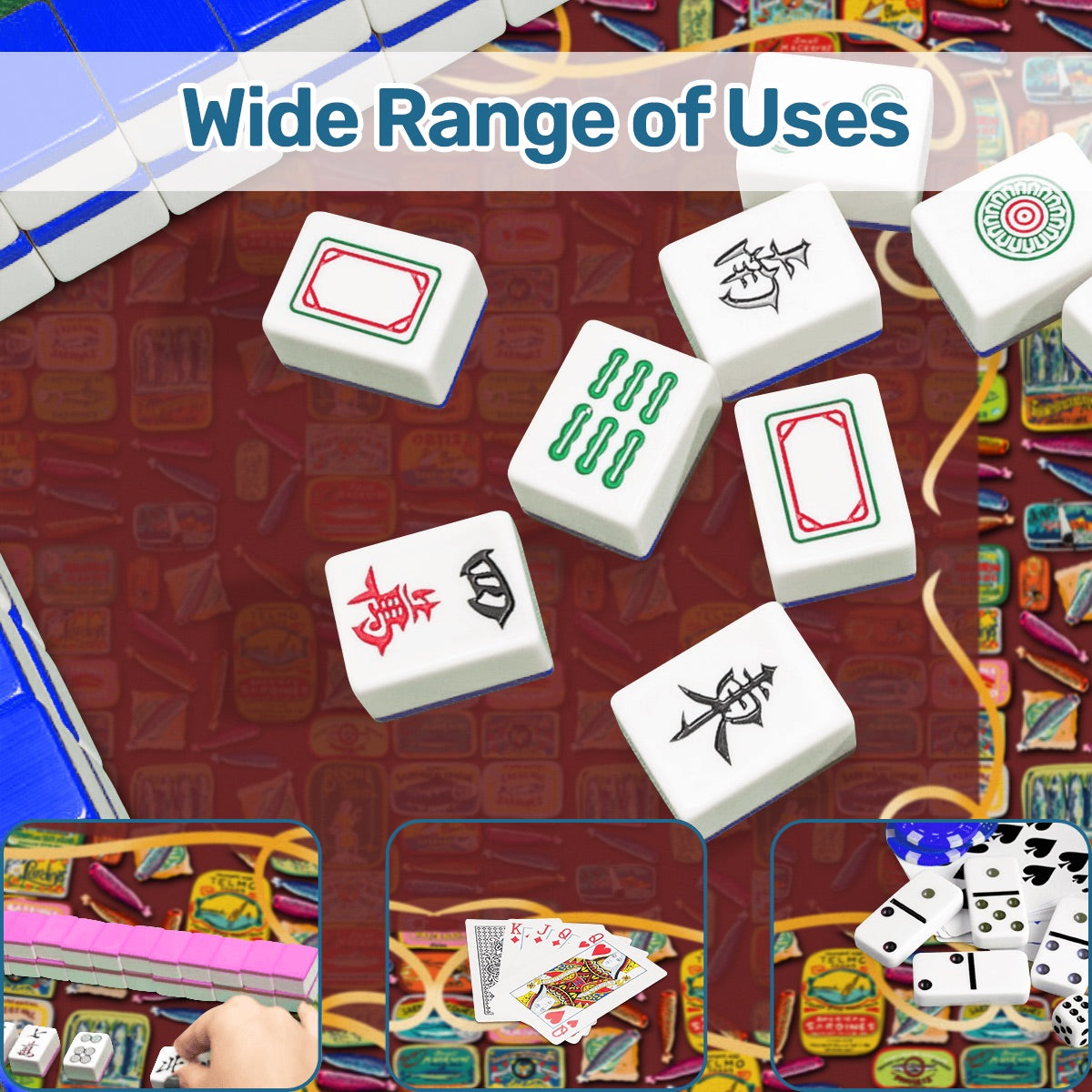 Sards Mahjong Mat 31.5"x31.5" (Ship Rolled up)