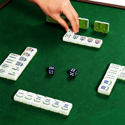 American Mahjong Tiles (Traditional Porcelain Style) GeodeSeries1 green IMG9936