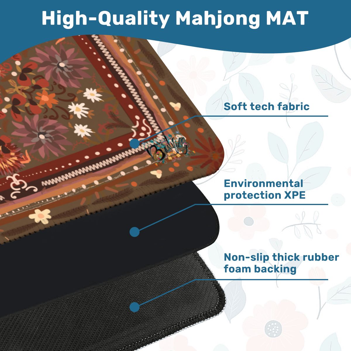 Mahjong Mat (Made in USA) Folk Art Autumn Love