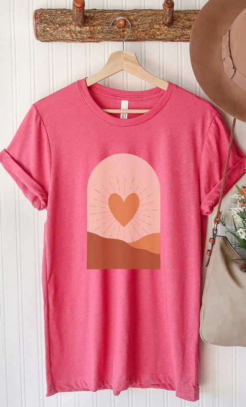 Boho Heart Sunrise Valentine PLUS SIZE Graphic Tee