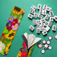 Painted florals with sunflowers 4 Mahjong Tile Pusher Racks with Bag