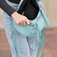 Light Blue Wide Strap Double Zipper Crossbody Bag