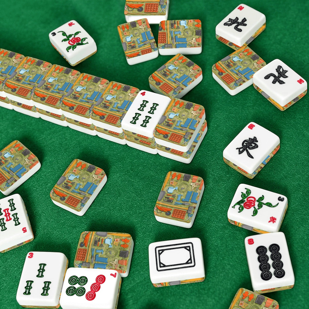 Gardening American Mahjong Tiles