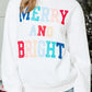White Merry and Bright Quilted Sweatshirt