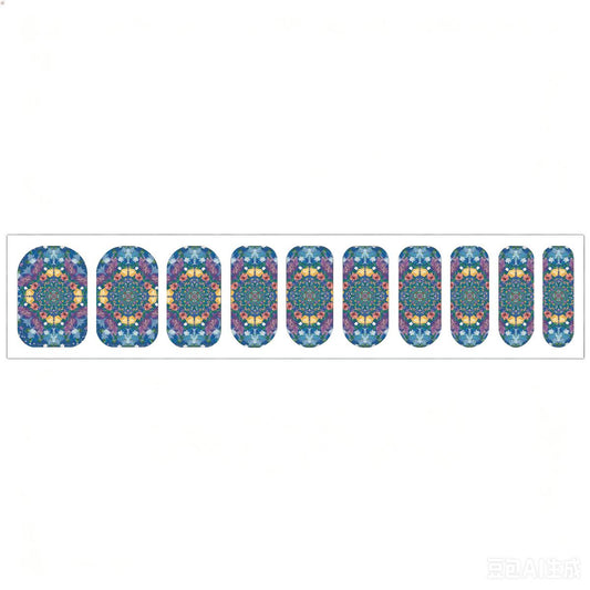 Blue Gardening Nail Stickers 100 Pcs