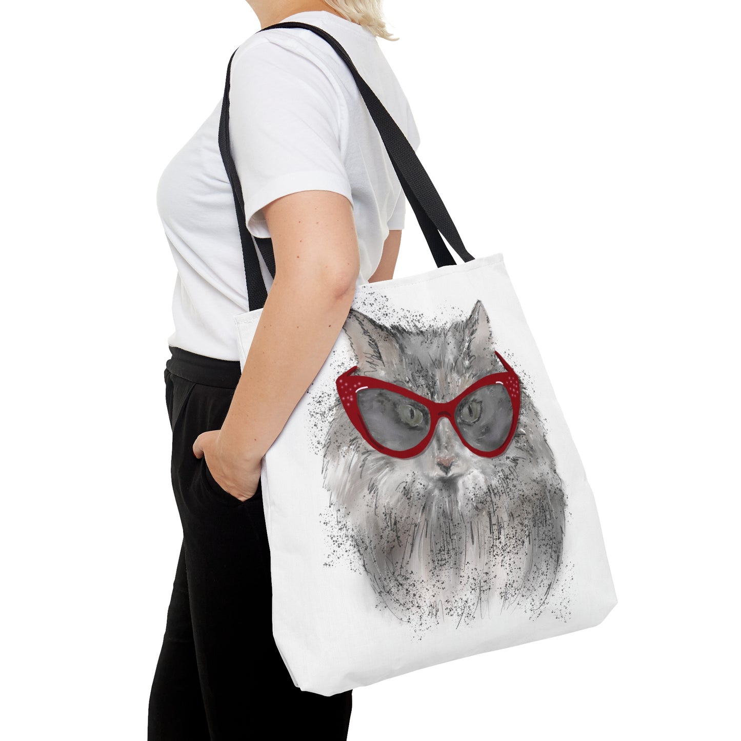 Catty glasses Tote Bag (AOP)