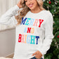 White Merry and Bright Quilted Sweatshirt