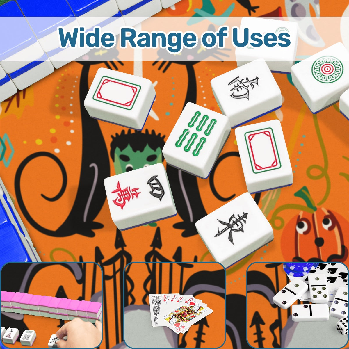 Folk art Halloween-Mahjong Mat 31.5"x31.5" (Ship Rolled up)