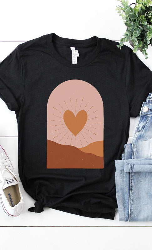 Boho Valentine Heart Graphic Tee PLUS