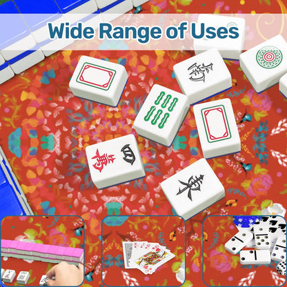 Mahjong Mat (Made in USA) Spring on Red w instructions