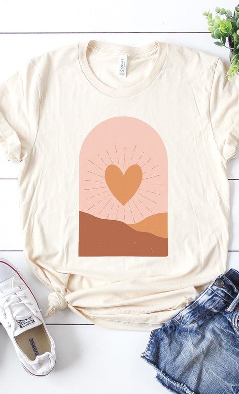 Boho Valentine Heart Graphic Tee PLUS