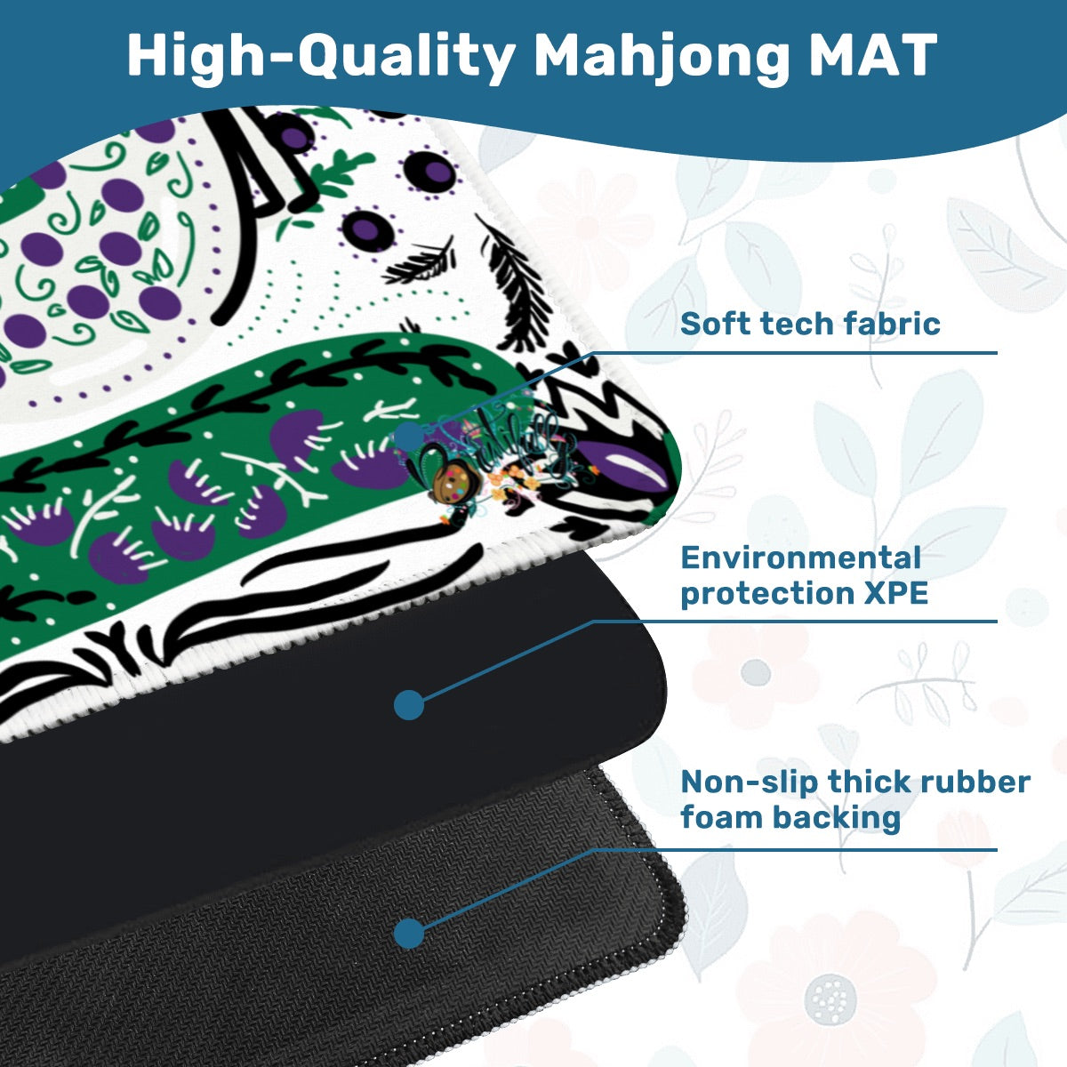 Folk art Home Series-Mahjong Mat 31.5"x31.5" (Ship Rolled up)