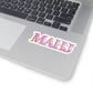 MAHJ Pink Retro Name Sticker — Kiss-Cut Decorative Laptop Sticker