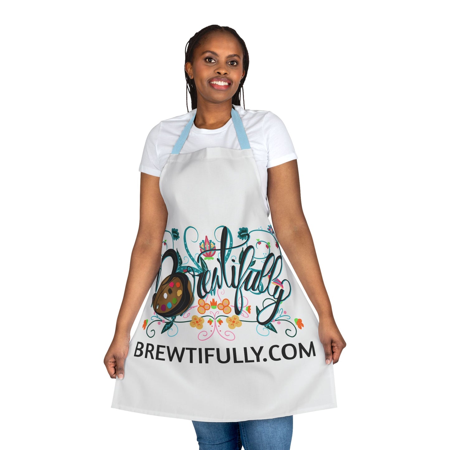 Brewtifully Apron, 5-Color Straps - White