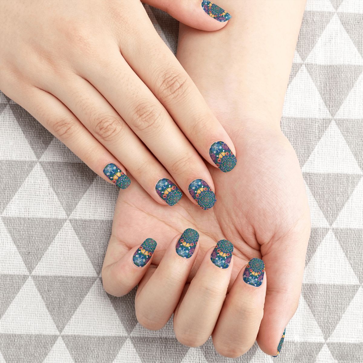 Blue Gardening Nail Stickers 100 Pcs
