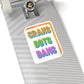 Kiss-Cut Sticker — Colorful 3D Text "CRAKS DOTS BAMS" Laptop Decal