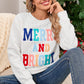 White Merry and Bright Quilted Sweatshirt
