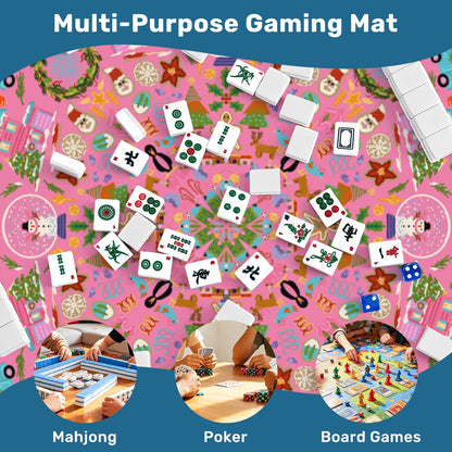 Mahjong Mat SleekSurface (Made in USA) Christmas folk art