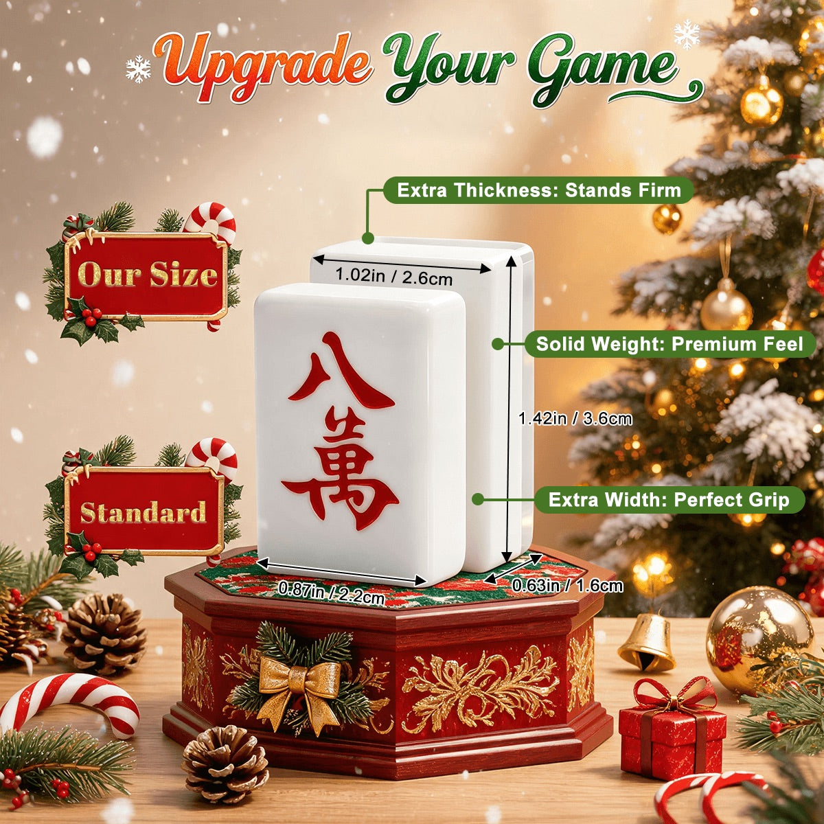 Christmas Cardinal American Mahjong Tiles Traditional Ted and Green