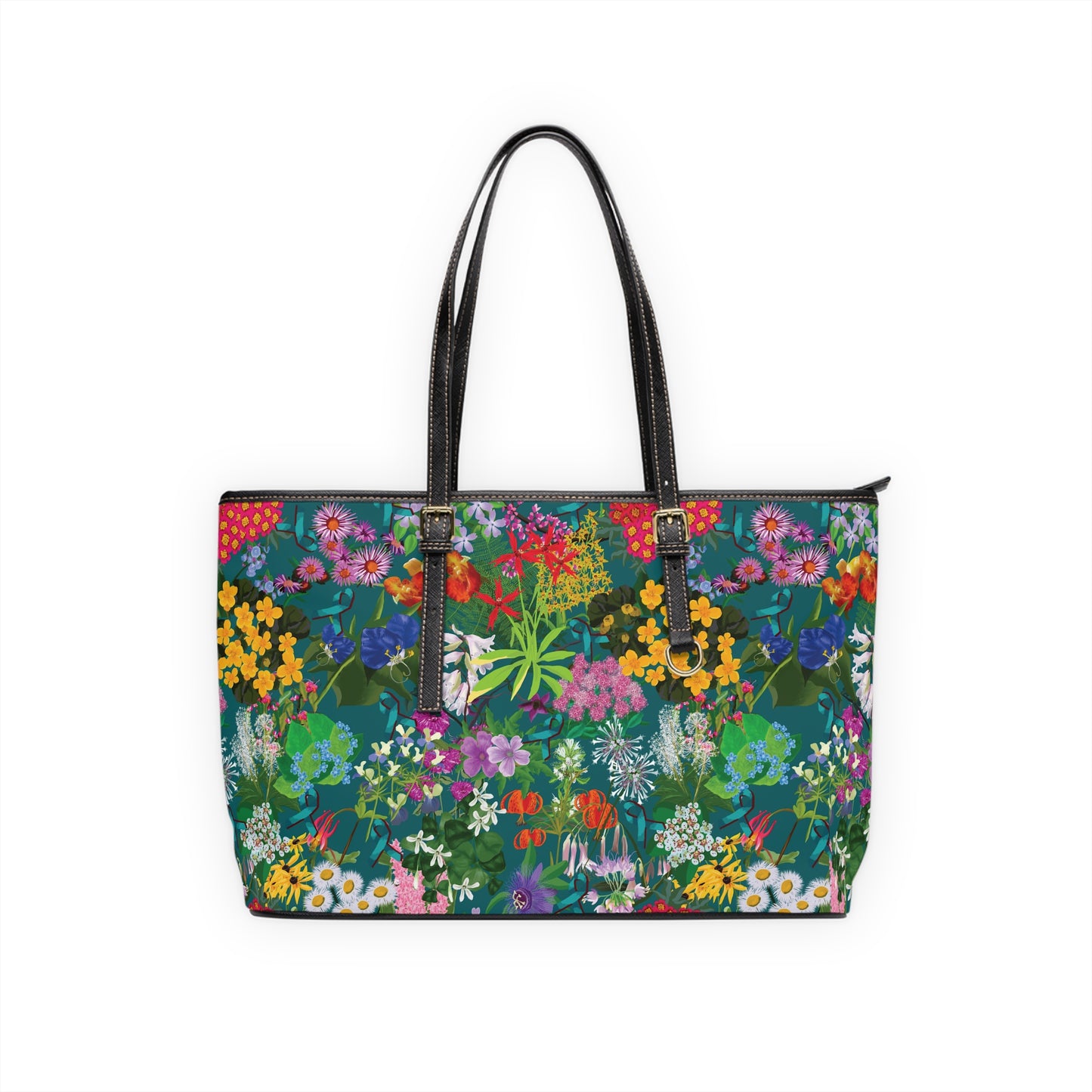 Ohio flowers -Compass PU Leather Shoulder Bag