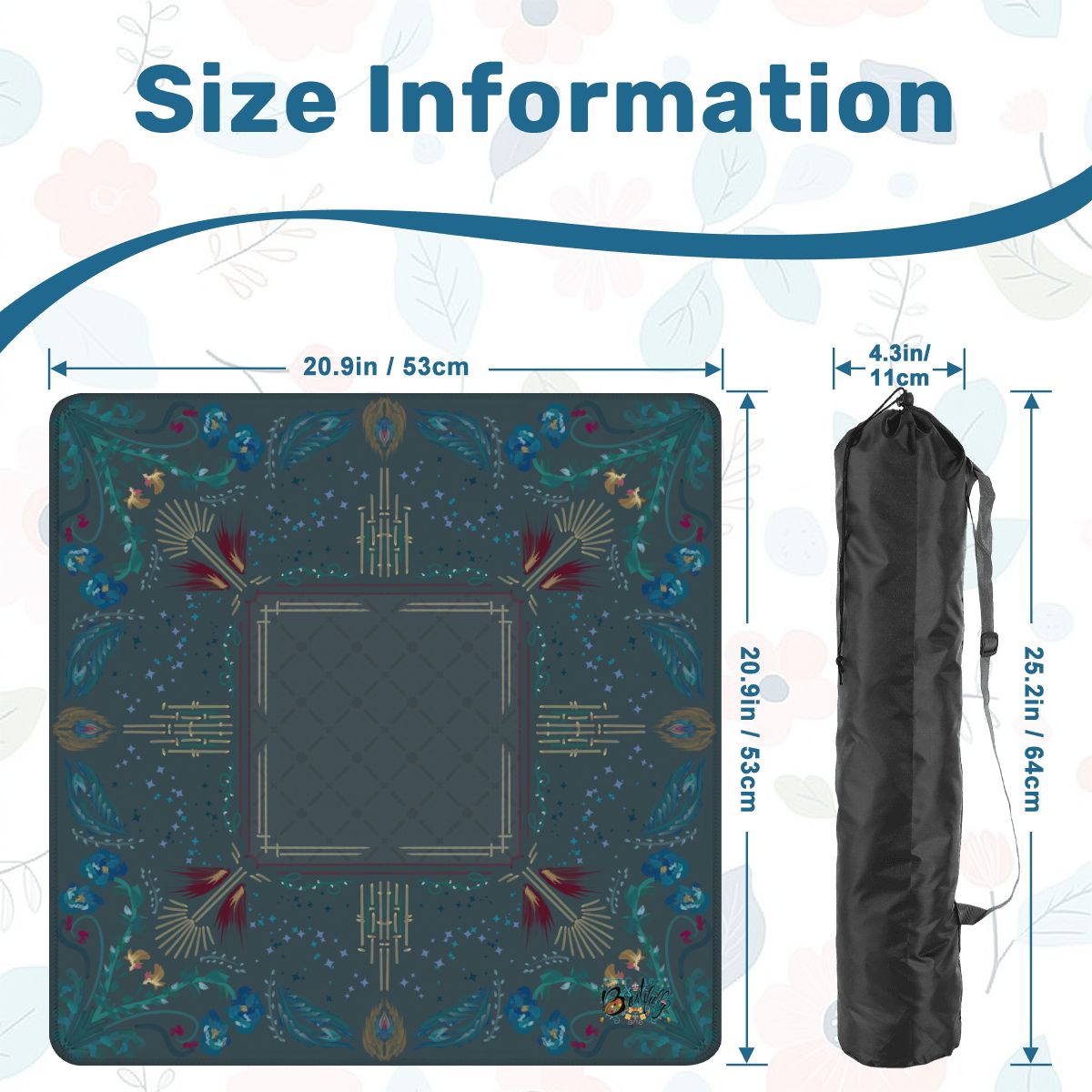 Roaring 20’s on Teal Mini Mahjong Mat 20.9"x20.9" (Ship Rolled up)