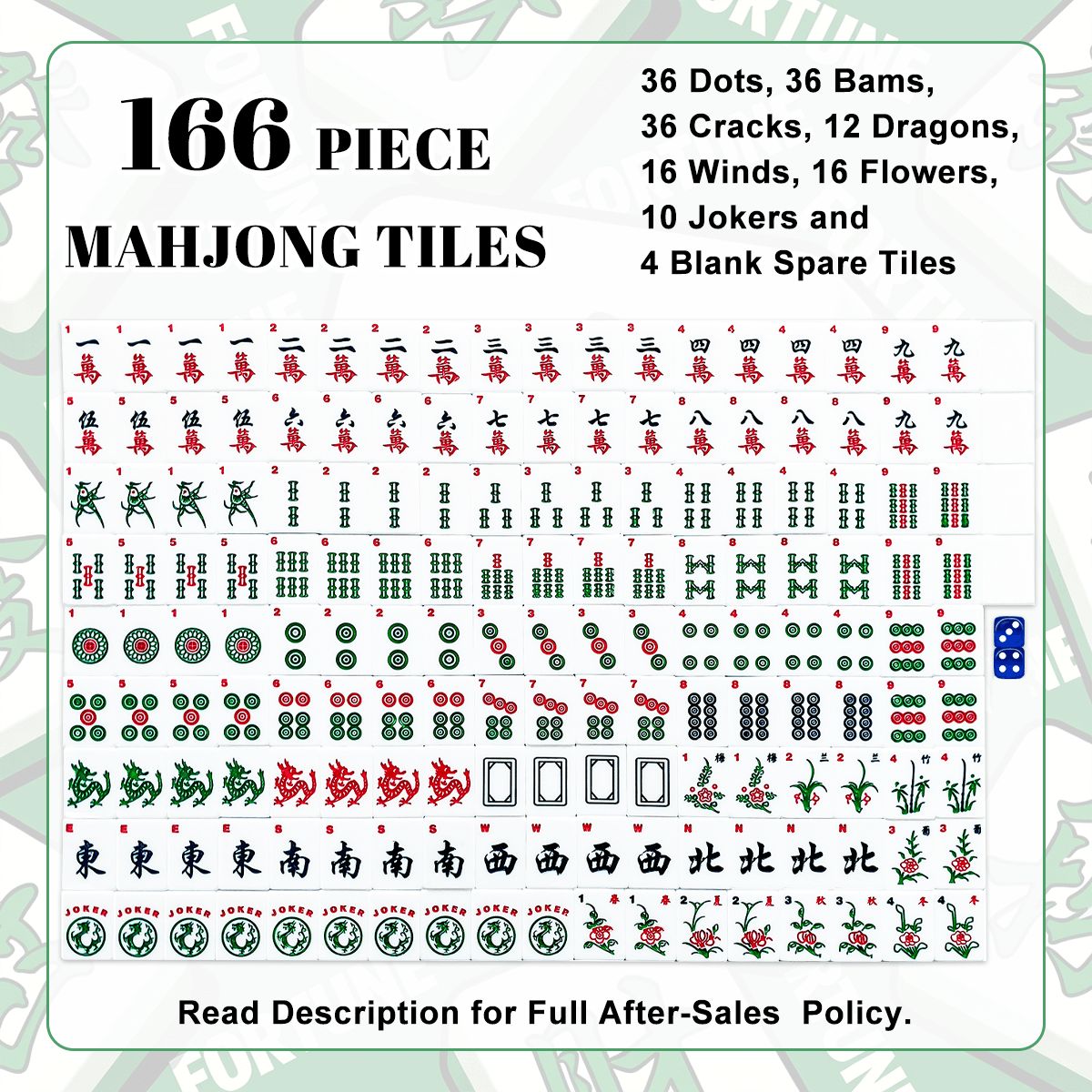 Spring on Green American Mahjong Tiles