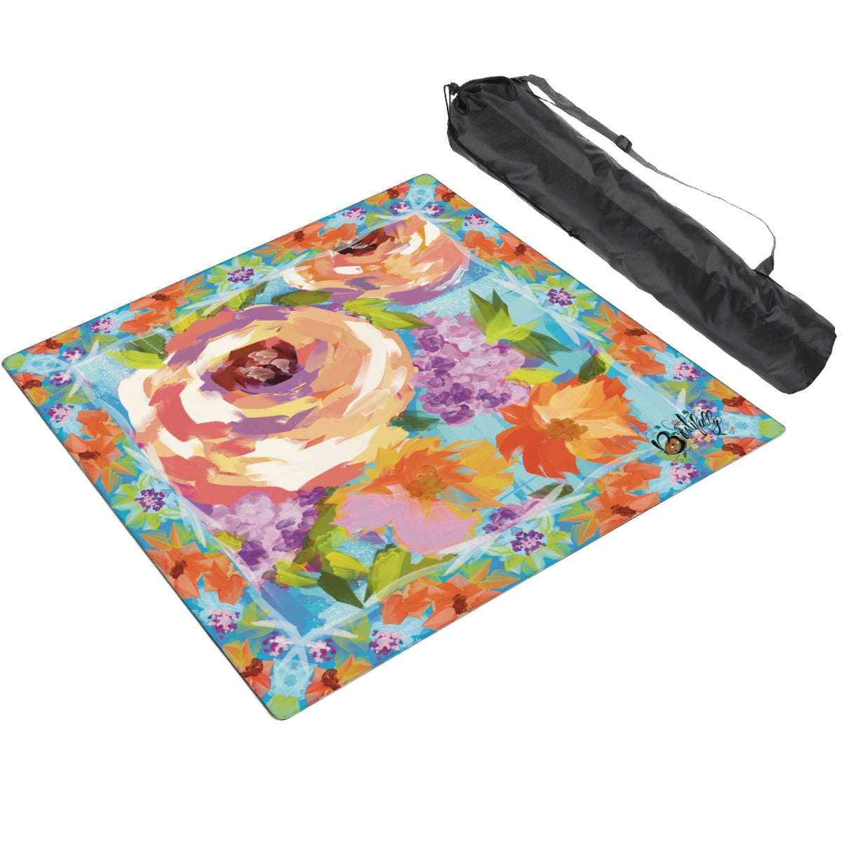 Bold Floral Thickened Mahjong Mat SleekSurface (Ship Rolled Up)