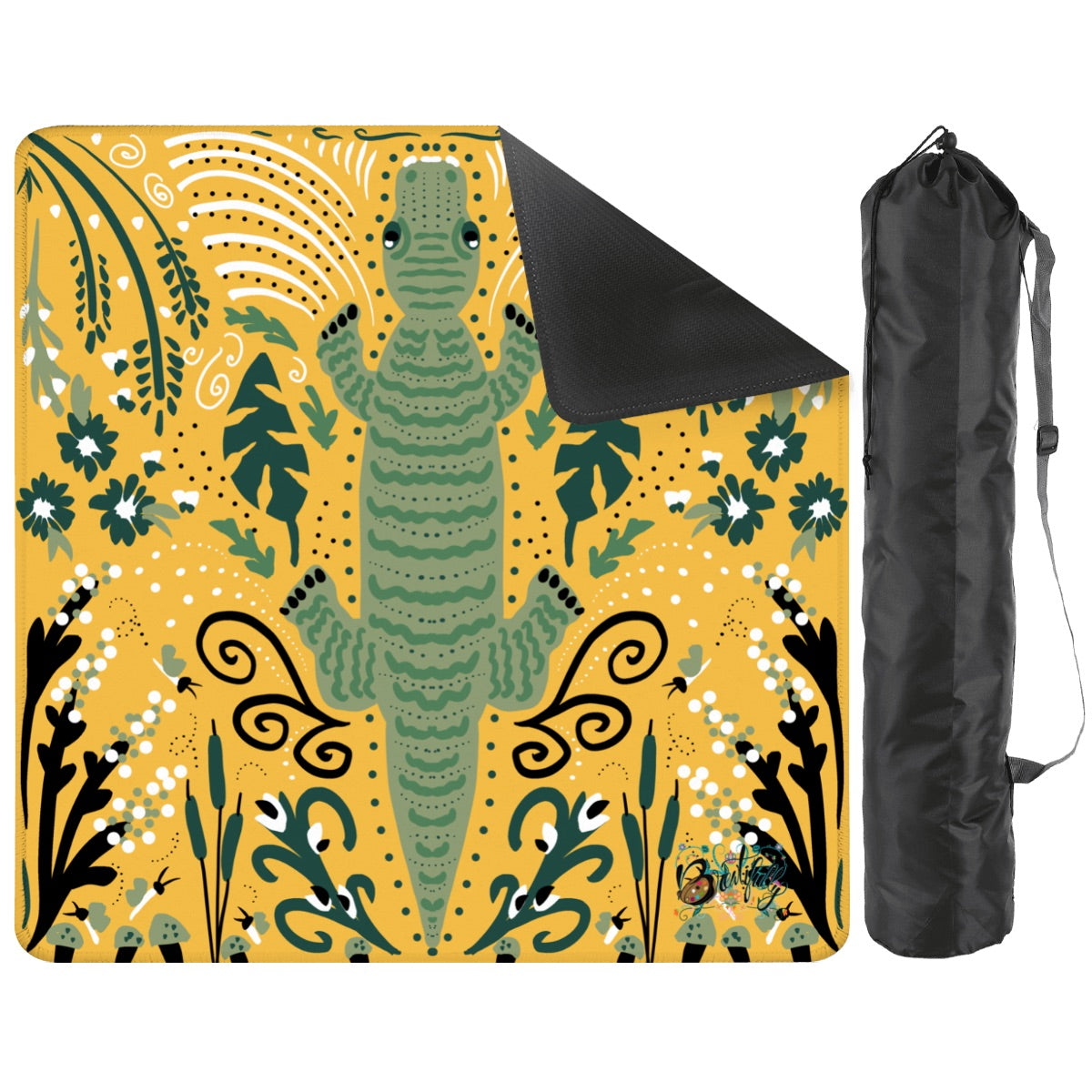 Folk art critter series - Mahjong Mat 31.5"x31.5" (Ship Rolled up)