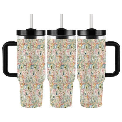 40oz Tumbler with Handle and Straw (Made in USA) - Multiple Designs