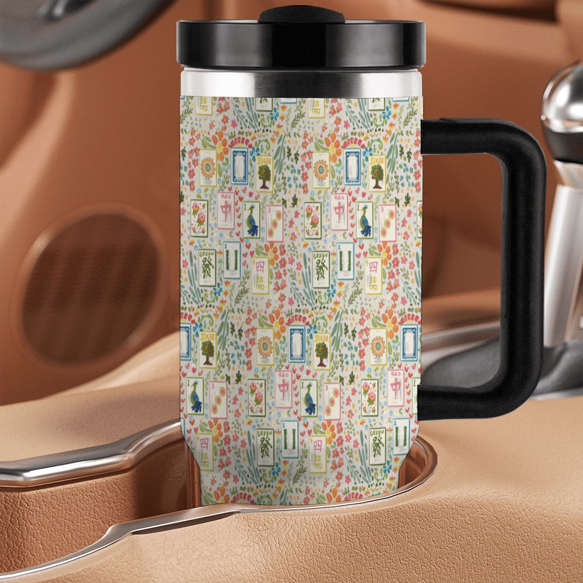 40oz Tumbler with Handle and Straw (Made in USA) - Multiple Designs