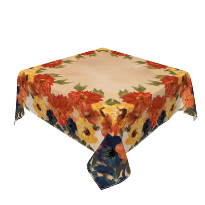 Square Tablecloth Dining Cover - Autumn abundance floral