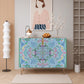 Wooden Storage Cabinet (Made in USA) Powder Blue Chinoiserie