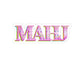 MAHJ Pink Retro Name Sticker — Kiss-Cut Decorative Laptop Sticker