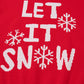 Red Dahlia LET IT SNOW Christmas Dotty Sleeve Loose Sweater