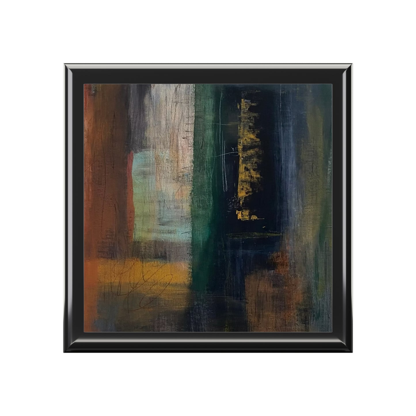 The Delamater Series- Abstract Nightscape Jewelry Box — Modern Painted Keepsake Box