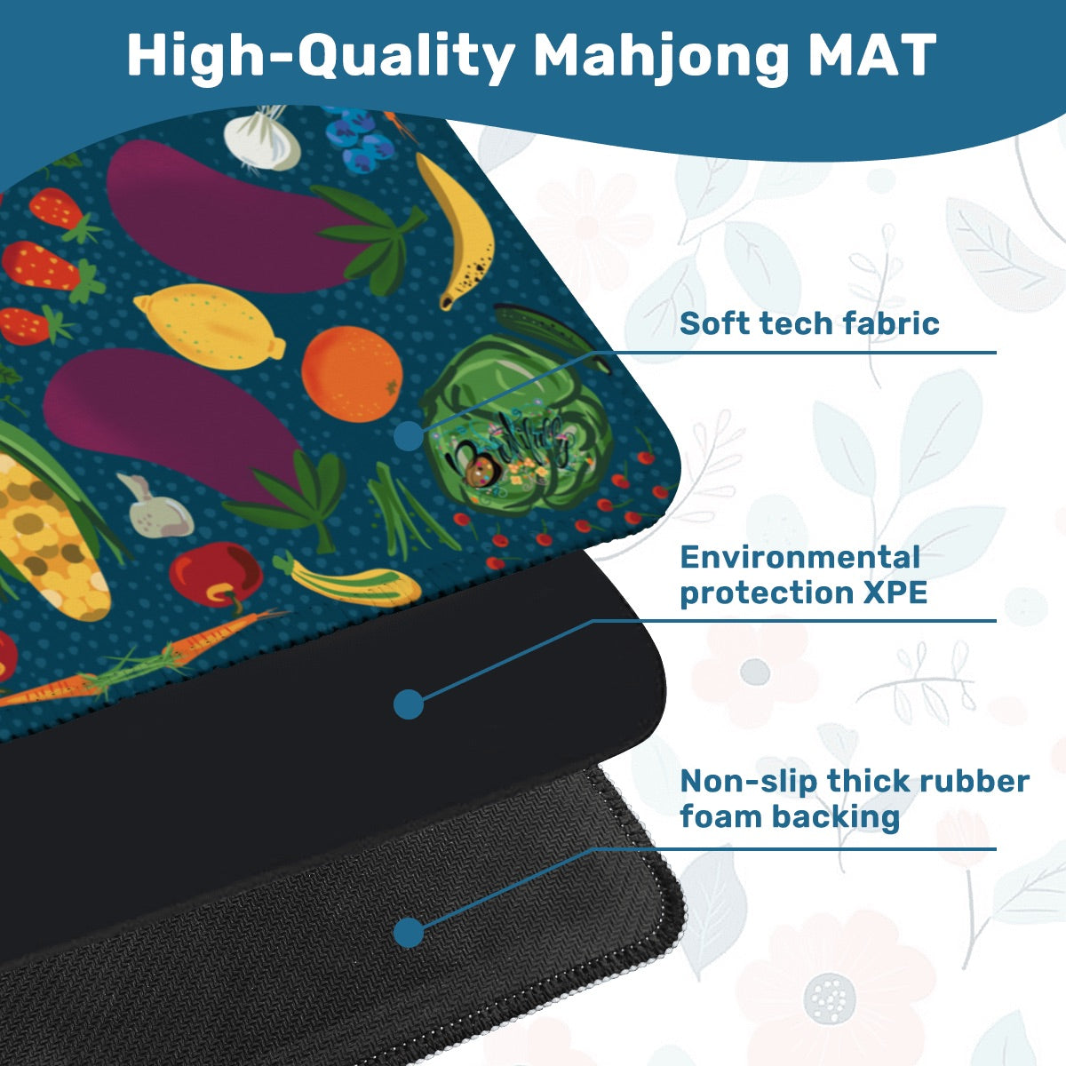 Farmers Market Mahjong Mat 31.5"x31.5" (Ship Rolled up)